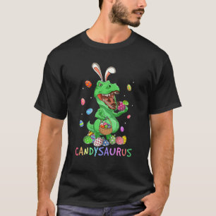 Camiseta Bunny Dinosaur T Rex Comendo Páscoa De Chocolate