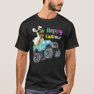 Camiseta Bunny Dinosaur T Rex Monster Truck Happy Ea
