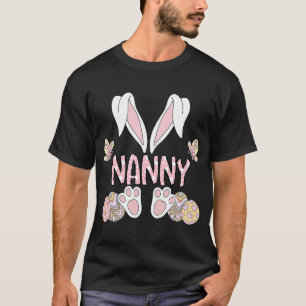 Camiseta Bunny Ears Nanny Páscoa Day Nanny Bunny Family Mat