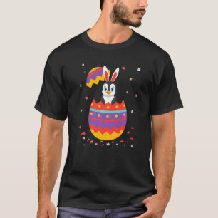 Camiseta Bunny Ears Ovos Figurino Dia da Páscoa Bonito Pe