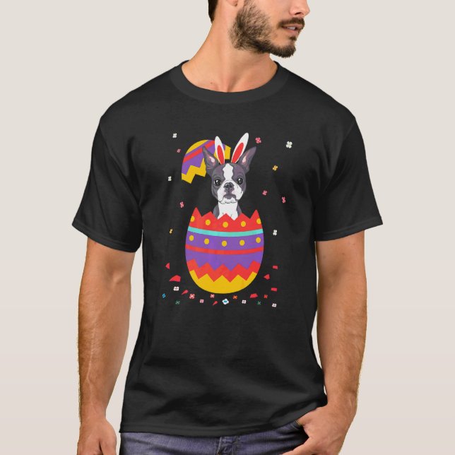 Camiseta Bunny Ears Ovos Figurino Dia da Páscoa Gráfico Bos (Frente)