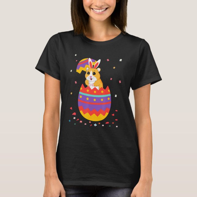 Camiseta Bunny Ears Ovos Figurino Dia da Páscoa Gráfico Ha (Frente)