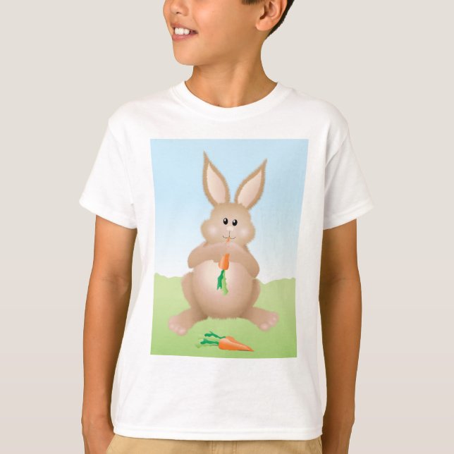 Camiseta Bunny Eating Carrot Adorable Rabbit (Frente)