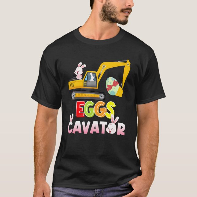 Camiseta Bunny Excavator Eggscavator Caça-Ovo Crianças-Caça (Frente)