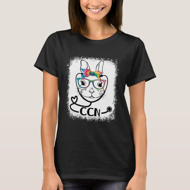 Camiseta Bunny Face CCN Glasses Nurse Easter Day (Frente)