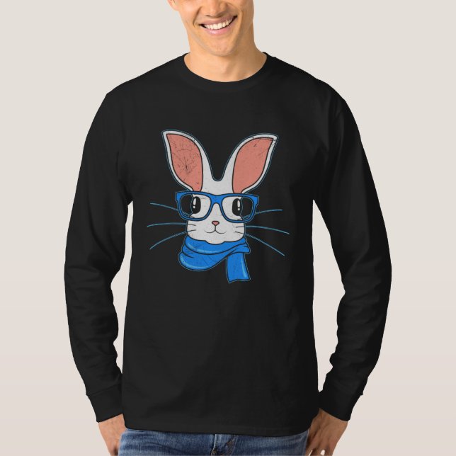 Camiseta Bunny face Cool Easter Bunny with Glasses Easter 1 (Frente)