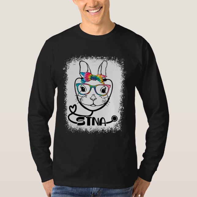 Camiseta Bunny Face STNA Glasses Nurse Easter Day (Frente)