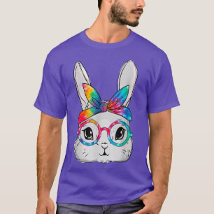 Camiseta Bunny Face Sunglasses Tie Dye Glasses Headband Eas