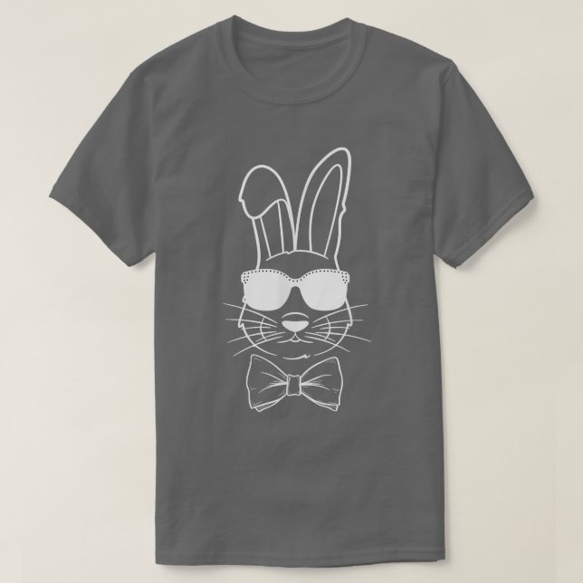 Camiseta Bunny Face With Sunglasses For Boys Girls Kids Eas (Frente do Design)