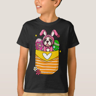 Camiseta Bunny French Bulldog Páscoa Ovos de Chocolate Dent