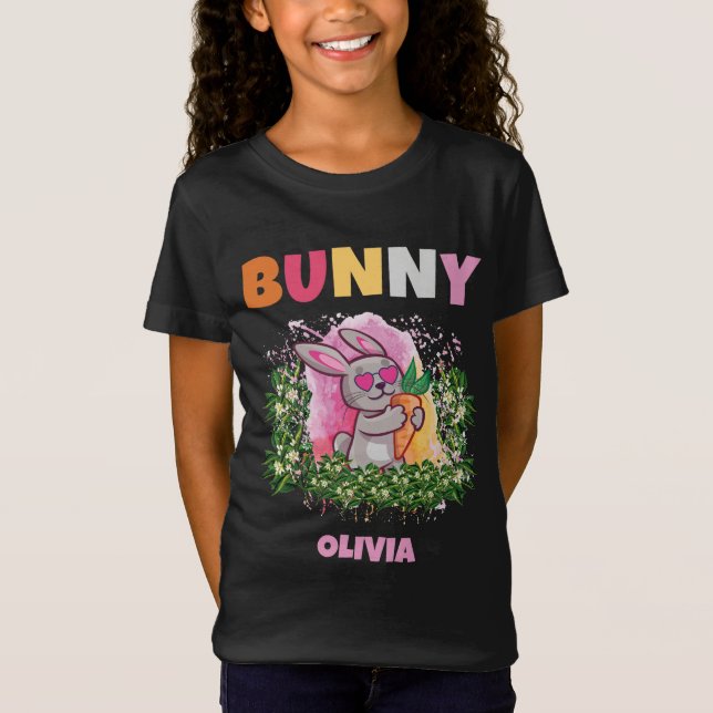 CAMISETA BUNNY GENETICAMENTE ENGRAÇADO CRIANÇAS PERSONALIZA (Frente)