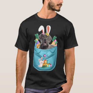Camiseta Bunny Great Dane No Dia Da Páscoa De Bolso Ovos Bu