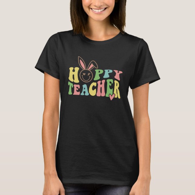 Camiseta Bunny Hobby Teacher Happy Easter Day For Kids Boys (Frente)