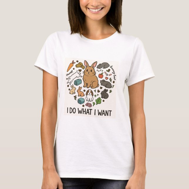 Camiseta Bunny "I Do What I Want" Tote Bag –Funny Rabbit (Frente)
