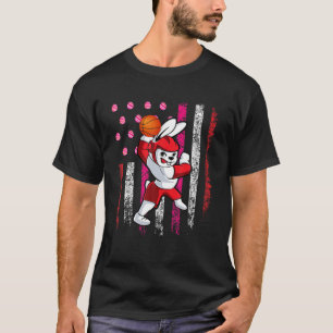 Camiseta Bunny Jogando Basquete Funny Basball Páscoa D