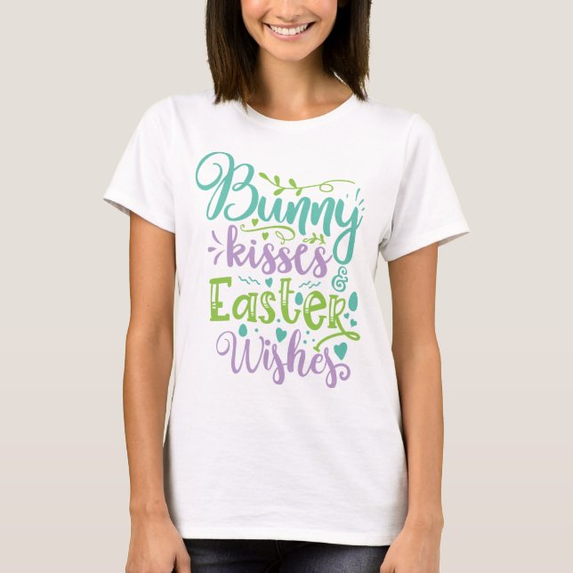 Camiseta Bunny Kisses E Páscoa Wish (Frente)