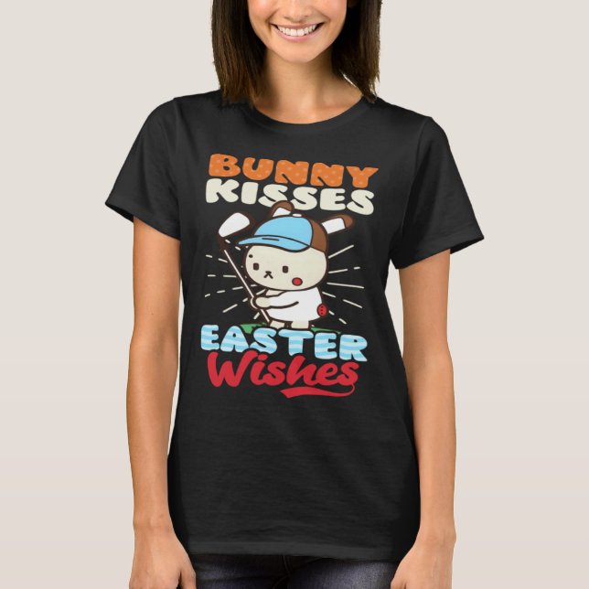 Camiseta Bunny Kisses Easter Wishes Golf Easter (Frente)