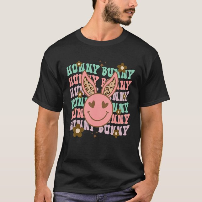 Camiseta Bunny Leopard Hunny Smiley Rabbit Olhos Feliz Lest (Frente)