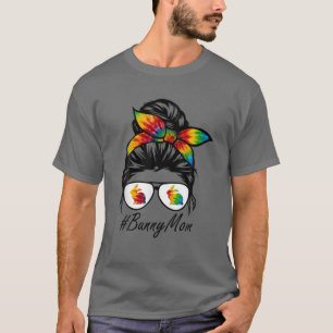 Camiseta Bunny Mãe Mensagem Cabelo De Arma Tie Dye Rabbit 