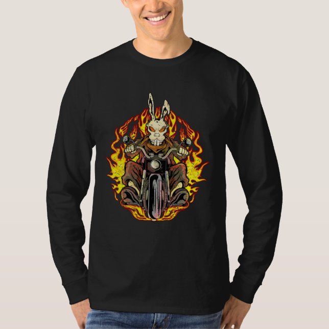 Camiseta Bunny Motorcycle Rabbit Biker (Frente)