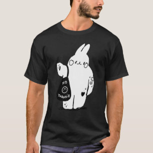 Camiseta Bunny No Thankey Animais Bonitos Black And White R
