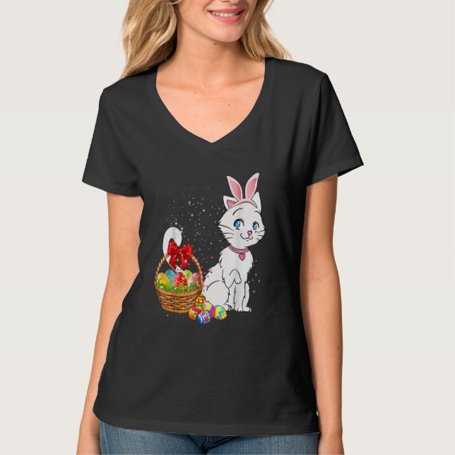 Camiseta Bunny Ovos Costume Mens Mulheres Crianças Bonitas  (Frente)