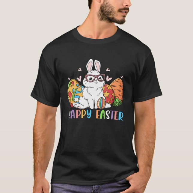 Camiseta Bunny Pastel Spring Hunt Eggs Rabbit Happy Easter  (Frente)