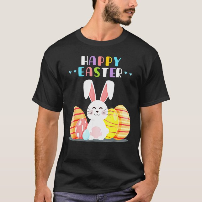 Camiseta Bunny Pastel Spring Hunt Eggs Rabbit Happy Easter  (Frente)