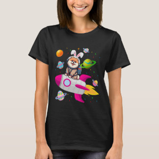 Camiseta Bunny Pomeranian Em Planetas Espaciais Proprietári