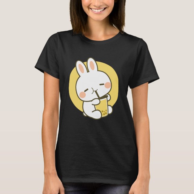 Camiseta Bunny Rabbit Boba Tea Anime Kawaii (Frente)