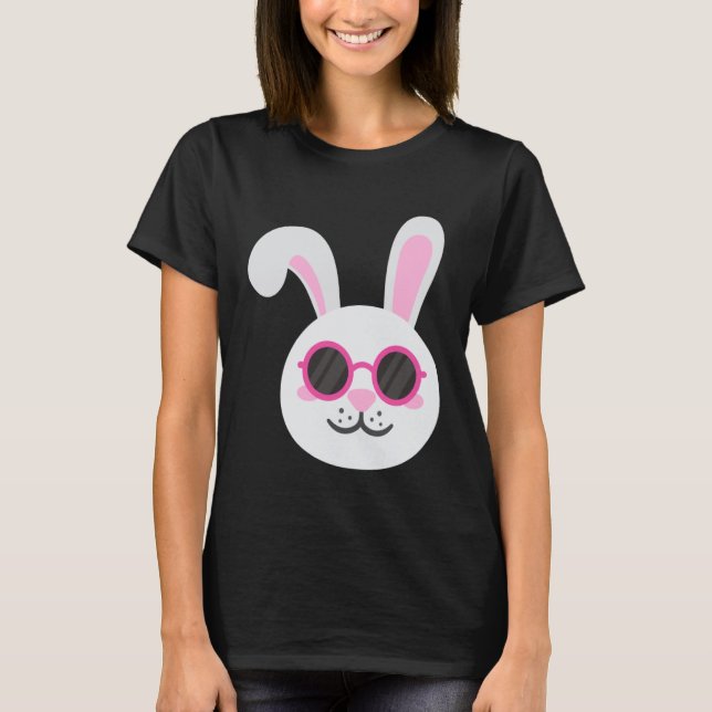 Camiseta BUNNY RABBIT FACE Sunglasses Boys Girls Kids Easte (Frente)