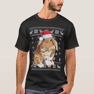 Camiseta Bunny Rabbit Natal Feio Sweater Engraçado Xmas Tre