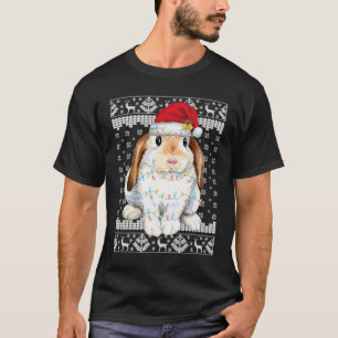 Camiseta Bunny Rabbit Natal Feio Sweater Engraçado Xmas Tre