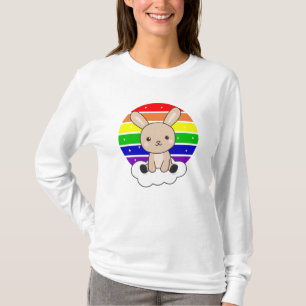 Camiseta Bunny Rainbow Glitter Kawaii Bunny Cuecas
