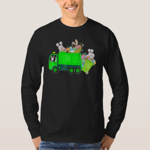 Camiseta Bunny Riding Garbage Páscoa Day Bunny