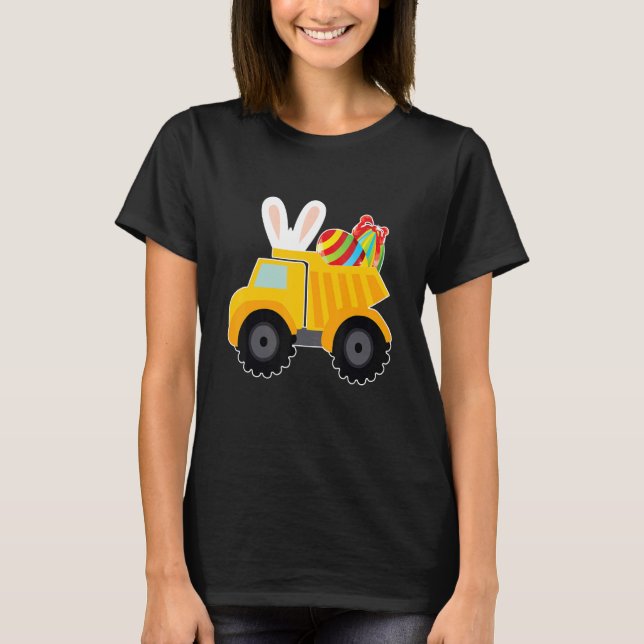 Camiseta Bunny Riding Garbage Truck Easter Day Bunny Garbag (Frente)