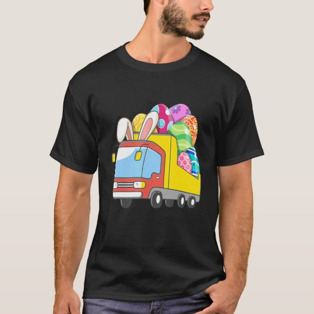 Camiseta Bunny Riding Garbage Truck Easter Day Bunny Garbag (Frente)