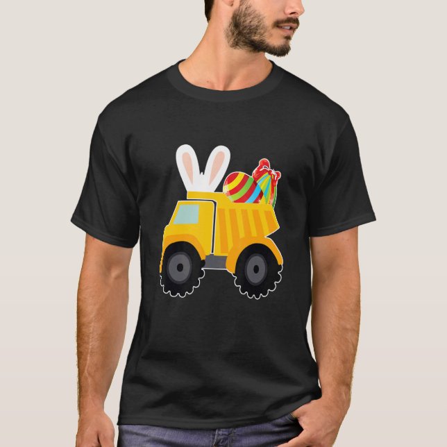 Camiseta Bunny Riding Garbage Truck Easter Day Bunny Garbag (Frente)