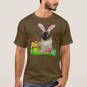 Camiseta Bunny Siamese Cat Funny Páscoa Siamese Cat Lover G