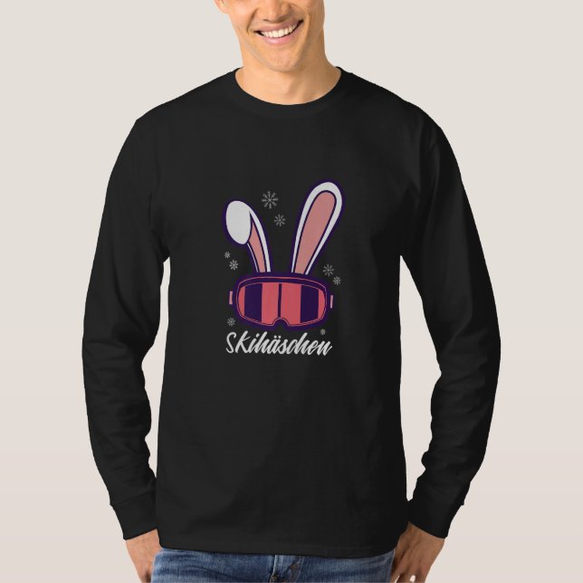 Camiseta Bunny Snowboard Skiing (Frente)
