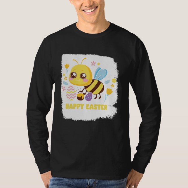 Camiseta Bunny Spring Hunt Eggs bee Happy Easter Day (Frente)