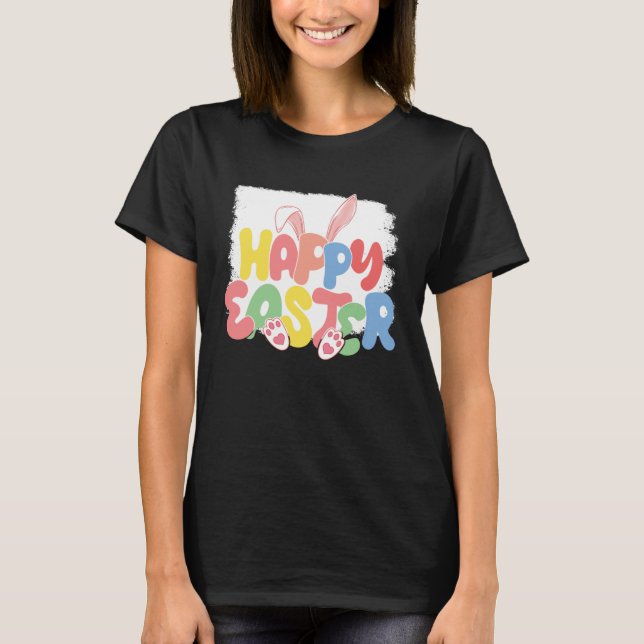 Camiseta Bunny Spring Hunt Eggs Rabbit Happy Easter Day  2 (Frente)