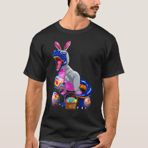 Camiseta Bunny T Rex Em Ovos De Páscoa, Dia De Páscoa Bonit