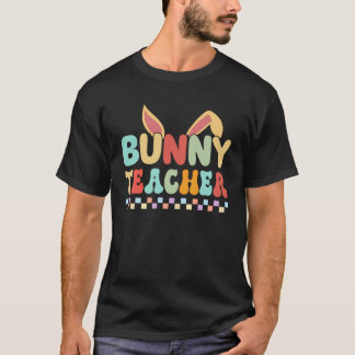 Camiseta Bunny Teacher Happy Easter Day Easter Egg Hunting 
