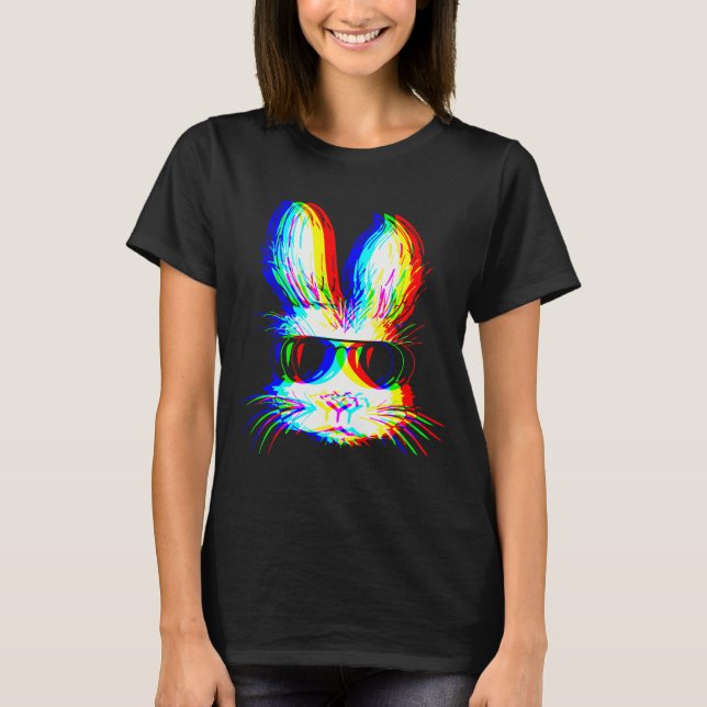 Camiseta Bunny Trippy Varwave Easter Techno Rave Edm Music  (Frente)