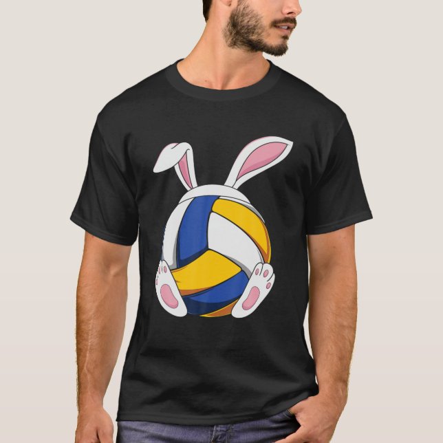 Camiseta Bunny Volleyball Heartbeat Funny Easter Day Bunny (Frente)