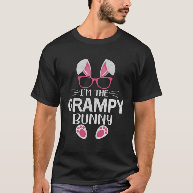 Camiseta Bunny With Sunglasses Easter Party I m the Grampy  (Frente)