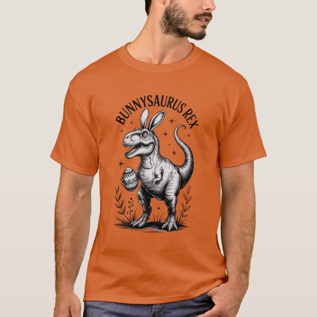 Camiseta Bunnysaurus Easter Men's Tee Dino Bunny Humor  (Frente)
