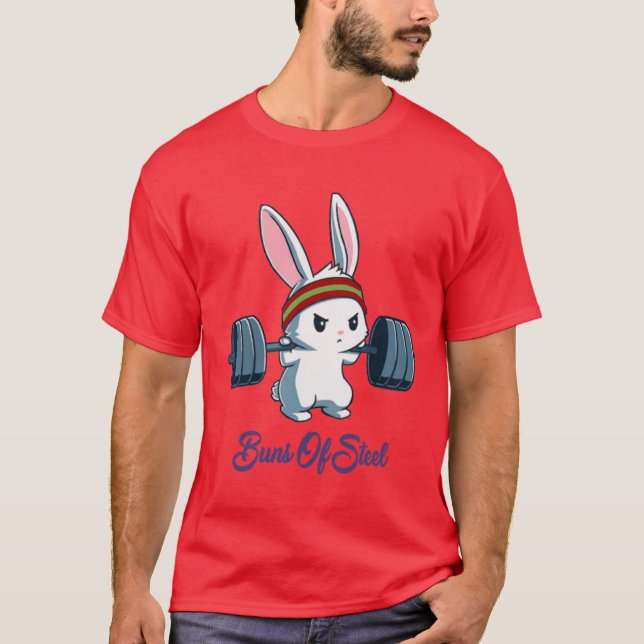 Camiseta Buns Of Steel Fitness Rabbit Bunny Lover Gym Worko (Frente)