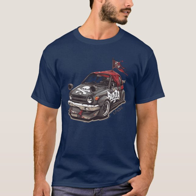 Camiseta Bunta Fujiwara JDM Pirate Edition Race Kei Car ret (Frente)